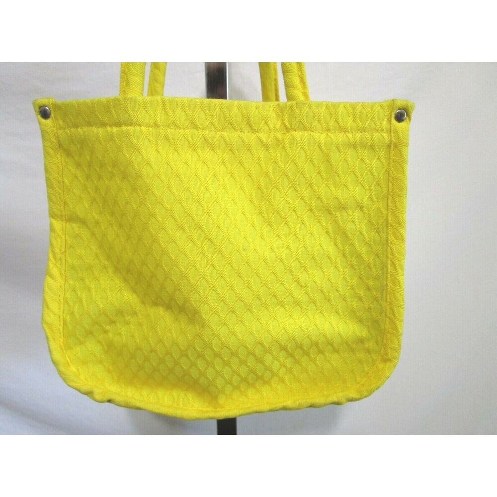 Vintage 60's Mod Paul B. Stone Small Yellow Textured Canvas Clutch Tote Handbag - Picture 10 of 12